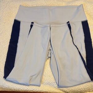 Fabletics Powerhold Sky Blue and Navy Leggings